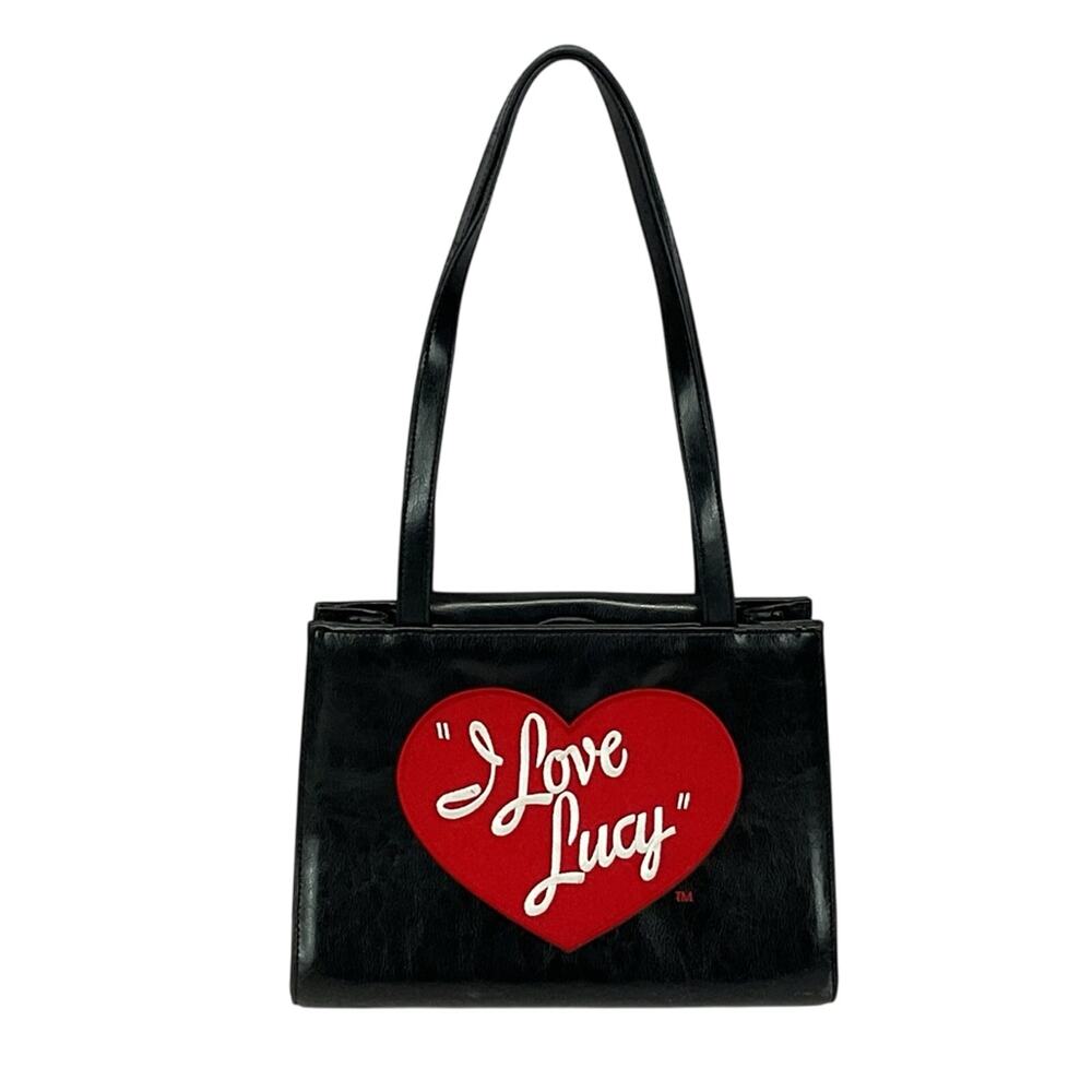 ❤️"I LOVE LUCY"❤️Collectible Handbag Black w/ Red Heart Logo Pinup Vegan Retro